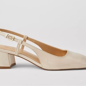 Ann Taylor Patent Block Heel Slingback Pump